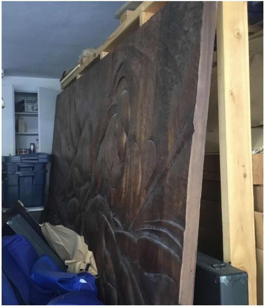 60+ years of work - painting, works on paper, objects, sculptures, wood carvings, advertising materials, supplies and more was the main focus of the team in hopes of salvaging everything.